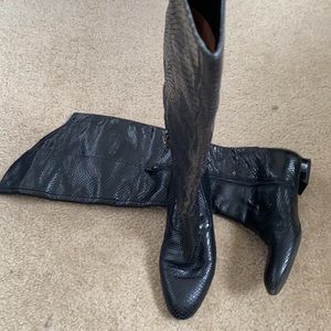 Via Spiga Black Tall Leather Boots